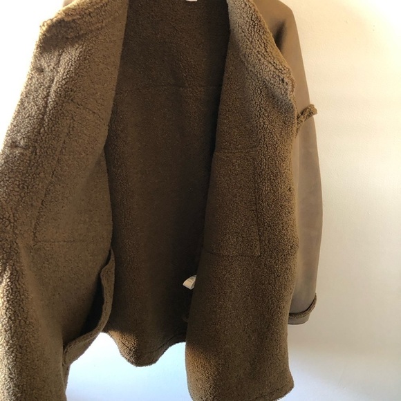 New Good American Faux Shearling Brown Coat Jacket 7/8 or 4XL / 5XL - Picture 10 of 12